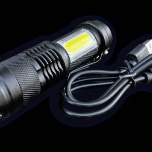 Latarka kompaktowa led cob aluminiowa obudowa 200 lm z funkcją oświetlenia warsztatowego 500mah usb teger