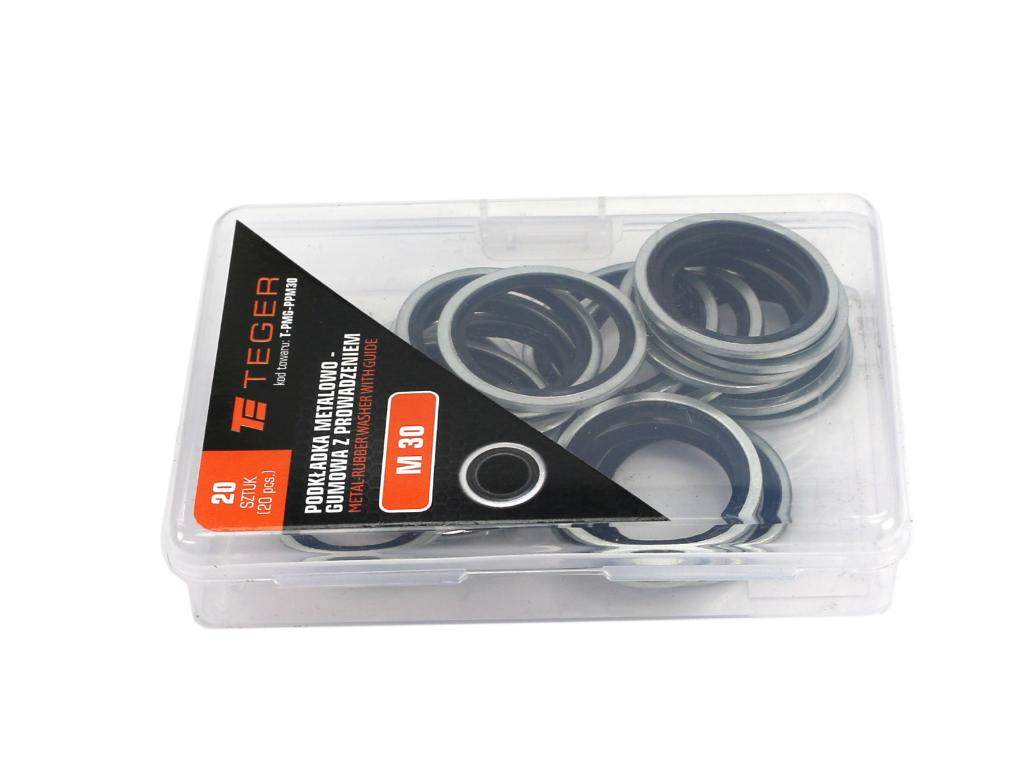 Podkładka metalowo gumowa z prowadzeniem m30 teger 20szt Podkładka metalowo gumowa z prowadzeniem m30 teger 20szt - obrazek 2
