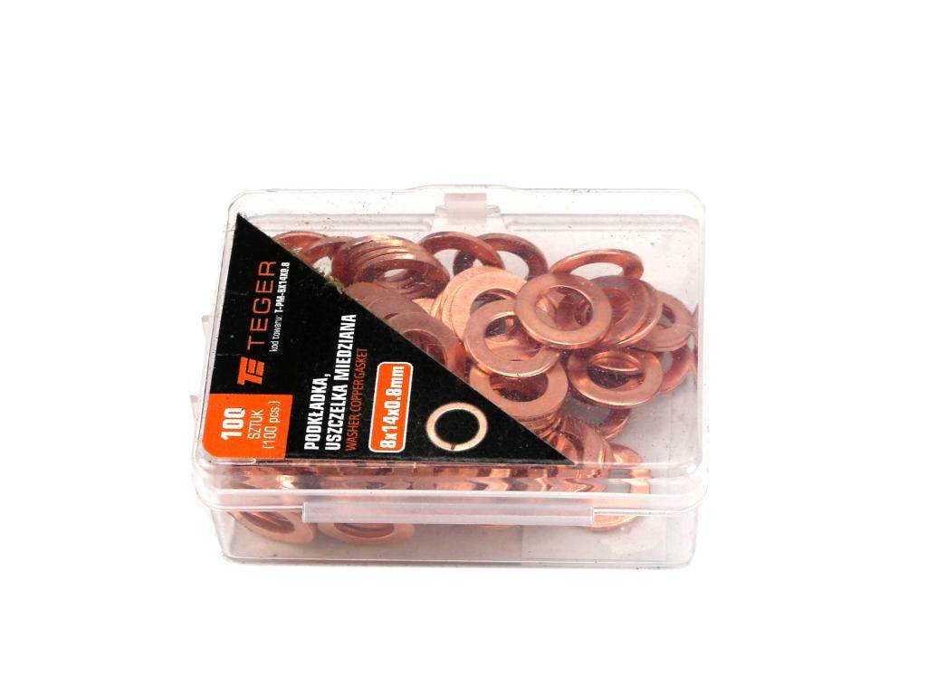 Podkładka. uszczelka miedziana 8x14x0.8 teger 100szt Podkładka. uszczelka miedziana 8x14x0.8 teger 100szt - obrazek 2