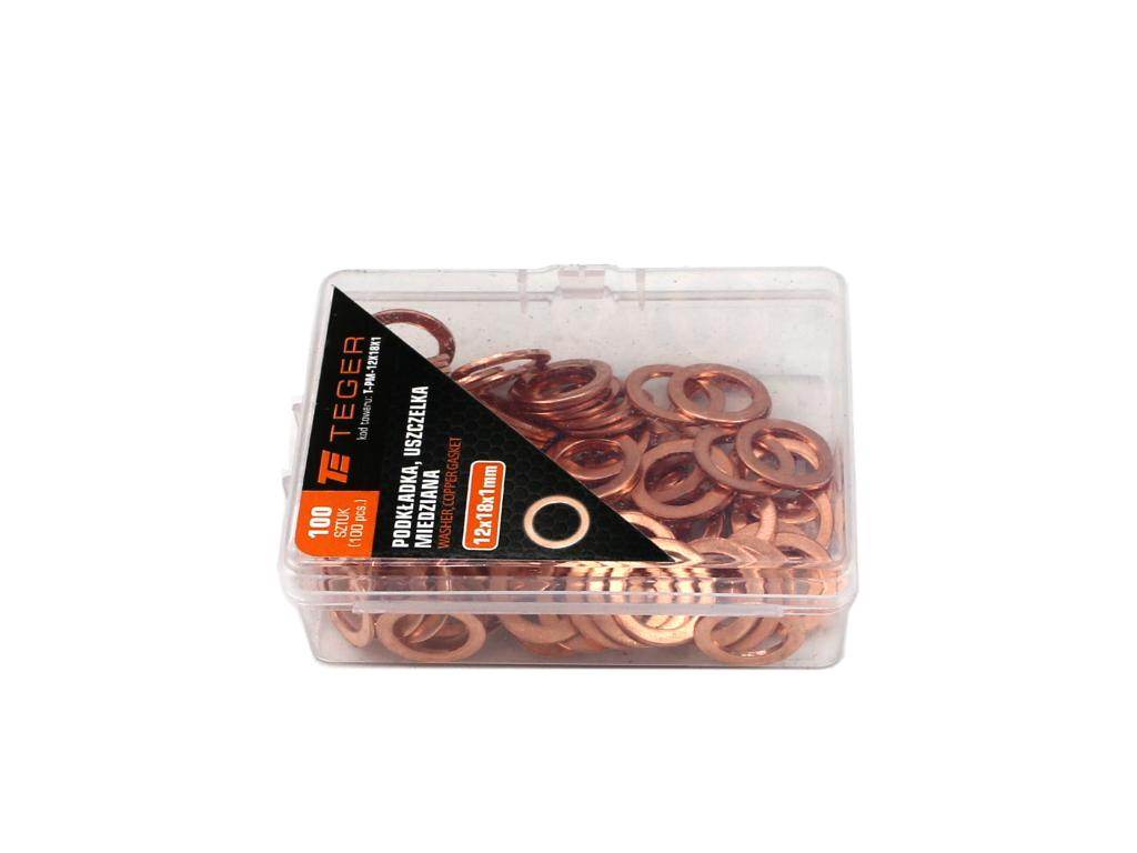 Podkładka. uszczelka miedziana 12x18x1 teger 100szt Podkładka. uszczelka miedziana 12x18x1 teger 100szt - obrazek 2