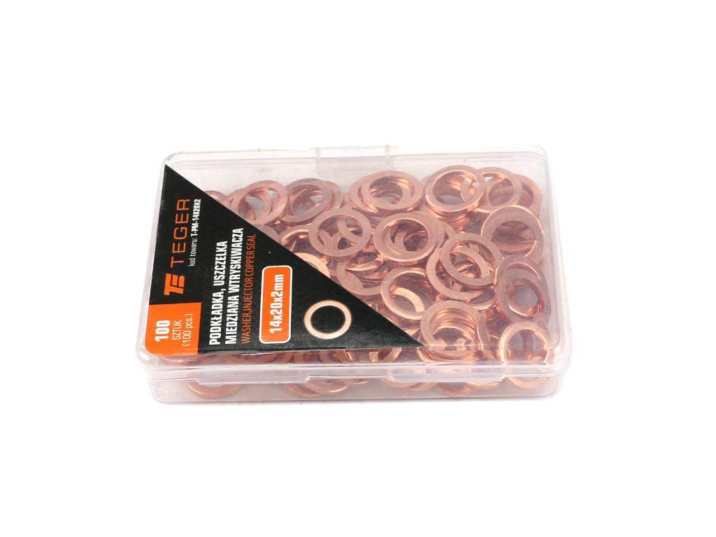 Podkładka uszczelka miedziana wtryskiwacza 14x20x2 50004140 os-33-1 c-330 teger 100szt Podkładka uszczelka miedziana wtryskiwacza 14x20x2 50004140 os-33-1 c-330 teger 100szt - obrazek 2