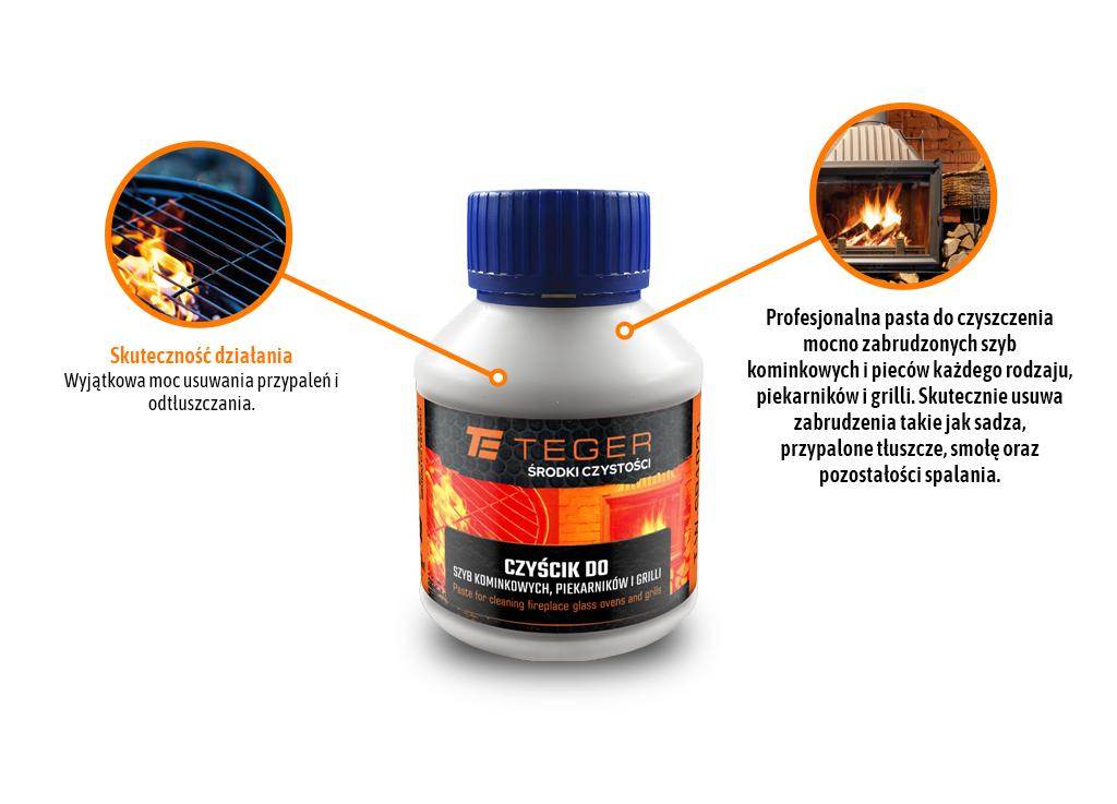 Czyścik do szyb kominkowych, piekarników i grili, 250 ml teger Czyścik do szyb kominkowych, piekarników i grili, 250 ml teger - obrazek 2