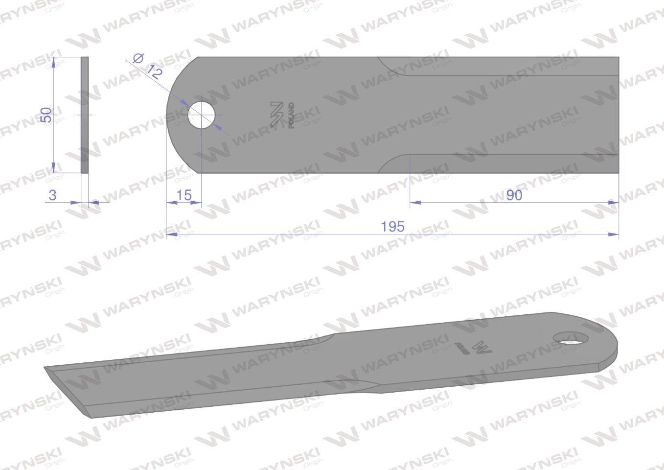 Nóż, stały rozdrabniacz słomy sieczkarnia 060030.0 claas fi-12 waryński, waryński Nóż, stały rozdrabniacz słomy sieczkarnia 060030.0 claas fi-12 waryński, waryński - obrazek 2