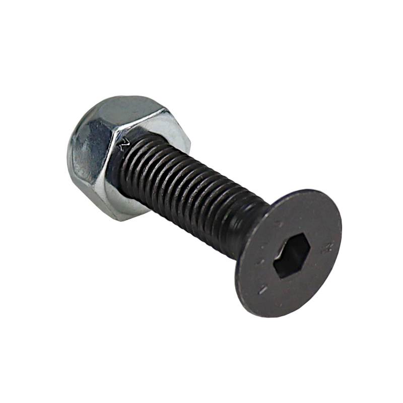 Śruba Imbus Łeb Stożkowy Noża Paszowozu Z Nakrętką M10x40 Din7991 Kl 10szt