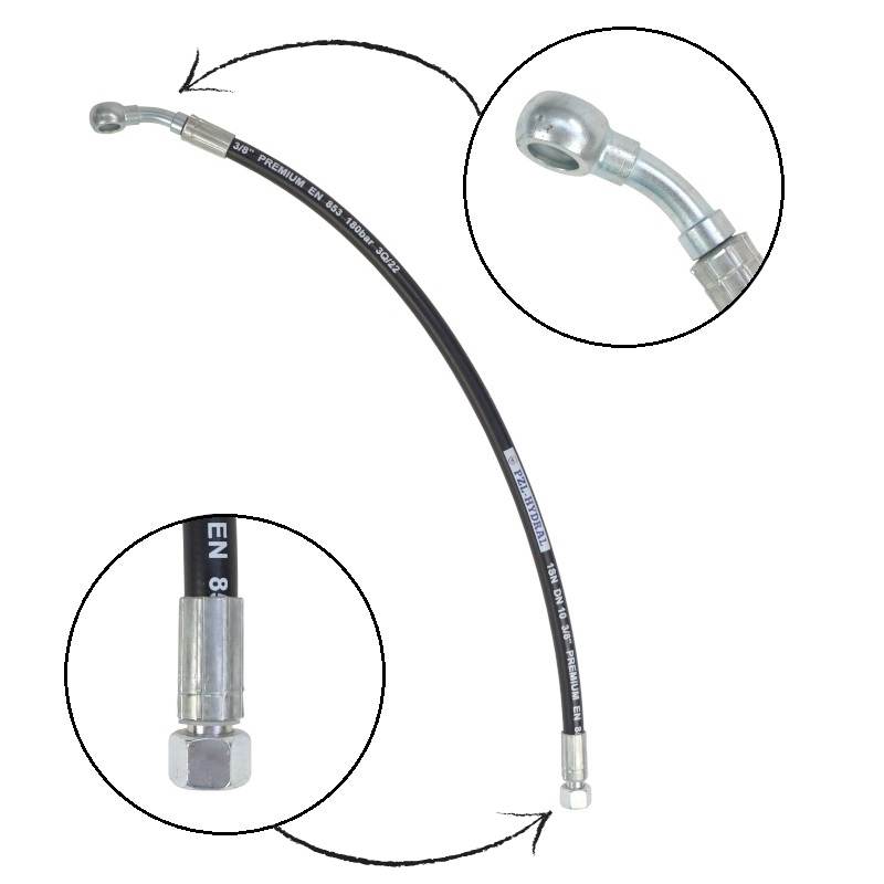 Przewód Wąż Kompletny Hydrauliczny L-660mm Wspomagania Układu Przewód Wąż Kompletny Hydrauliczny L-660mm Wspomagania Układu - obrazek 2