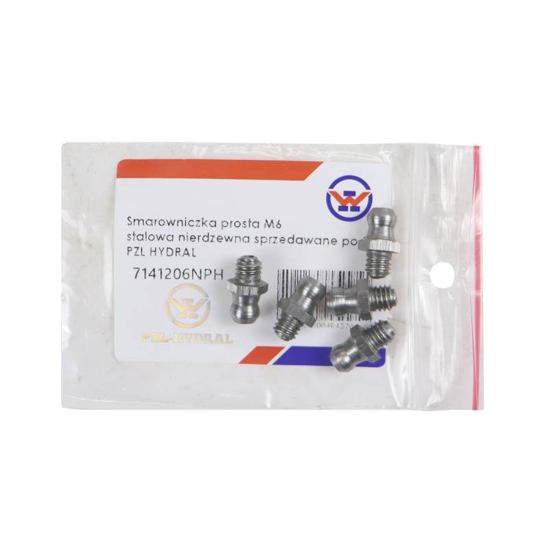 Smarowniczka Prosta M6 Stalowa Nierdzewna Pzl Hydral 5szt Smarowniczka Prosta M6 Stalowa Nierdzewna Pzl Hydral 5szt - obrazek 2