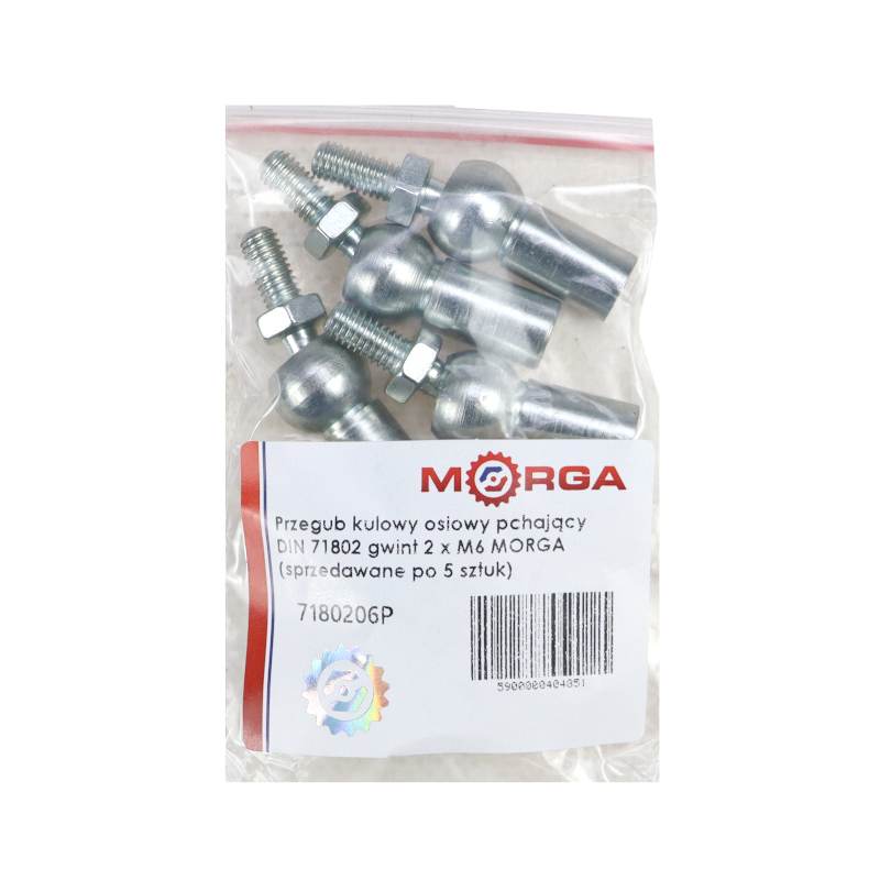 Przegub Kulowy Osiowy Pchający Din 71802 Gwint 2 X M6 Morga A 1 Szt 5szt Przegub Kulowy Osiowy Pchający Din 71802 Gwint 2 X M6 Morga A 1 Szt 5szt - obrazek 2
