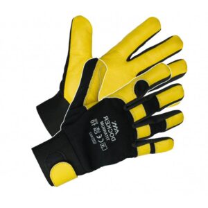 Rękawice Ochronne Z Licowej Skóry Bydlęcej Pięciopalcowe Elastyczne Docker