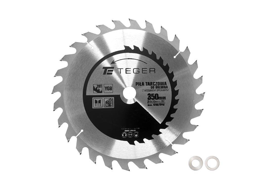 Piła tarczowa do drewna z węglikiem spiekanym 350x30x28t teger